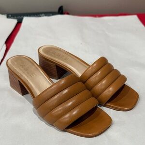 Able Women's Tan Leather Mules with open toe